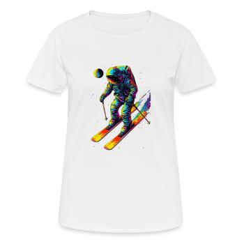 Spaceman sur les skis - T-shirt respirant Femme - blanc - Devant - AI Model Female 172 dark (172cm)