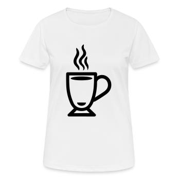 cup of coffee - Women's Breathable T-Shirt - white - Front - AI Model Female 172 dark (172cm)
