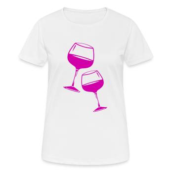 Weinglas Rotwein Symbol - Frauen T-Shirt atmungsaktiv - Weiß - Vorne - AI Model Female 172 dark (172cm)