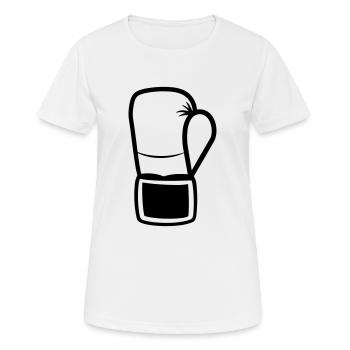 Boxhandschuh - Frauen T-Shirt atmungsaktiv - Weiß - Vorne - AI Model Female 172 dark (172cm)