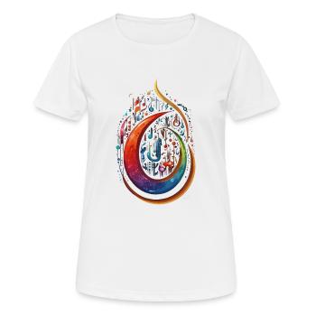 Œuvre musicale abstraite - T-shirt respirant Femme - blanc - Devant - AI Model Female 172 dark (172cm)