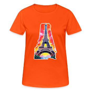 Eiffel tower #21 - T-shirt respirant Femme - orange néon - Devant - AI Model Female 172 dark (172cm)