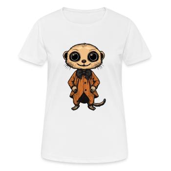 Erdmännchen Halloween Lustig Zombie - Frauen T-Shirt atmungsaktiv - Weiß - Vorne - AI Model Female 172 dark (172cm)