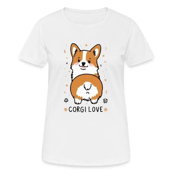 Corgi Love - Women's Breathable T-Shirt - white - Front - AI Model Female 172 dark (172cm)
