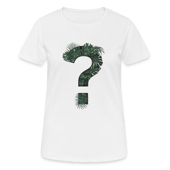Point d’interrogation plantes tropicales - T-shirt respirant Femme - blanc - Devant - AI Model Female 172 dark (172cm)