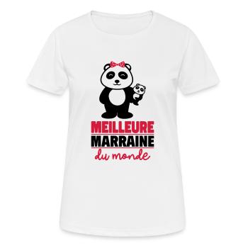 meilleure marraine du monde - T-shirt respirant Femme - blanc - Devant - AI Model Female 172 dark (172cm)