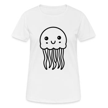 Qualle - Frauen T-Shirt atmungsaktiv - Weiß - Vorne - AI Model Female 172 dark (172cm)
