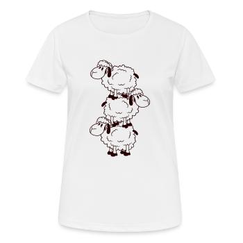 3 Sheep Tower Circus Acrobatics Three Artists Fun - Women's Breathable T-Shirt - white - Front - AI Model Female 172 dark (172cm)