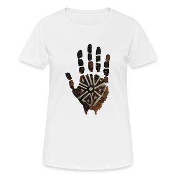 Hand Ritual Abbildung - Frauen T-Shirt atmungsaktiv - Weiß - Vorne - AI Model Female 172 dark (172cm)