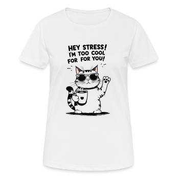 Cool Cat Saying Relaxed House Tiger - Women's Breathable T-Shirt - white - Front - AI Model Female 172 dark (172cm)