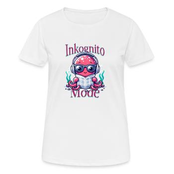 Mode Incognito - Calmar mignon avec style - T-shirt respirant Femme - blanc - Devant - AI Model Female 172 dark (172cm)