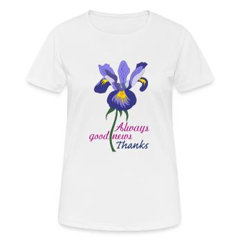 iris anglais - T-shirt respirant Femme - blanc - Devant - AI Model Female 172 dark (172cm)