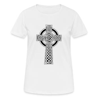 Das Kreuz - Frauen T-Shirt atmungsaktiv - Weiß - Vorne - AI Model Female 172 dark (172cm)