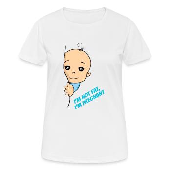 I'm Not Fat I'm Pregnant Baby Schwangerschaft - Frauen T-Shirt atmungsaktiv - Weiß - Vorne - AI Model Female 172 dark (172cm)