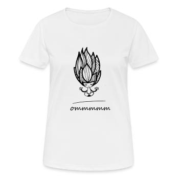 Yoga - Frauen T-Shirt atmungsaktiv - Weiß - Vorne - AI Model Female 172 dark (172cm)