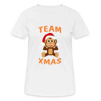 L’équipe de chimpanzés Xmas pour les équipages de service - T-shirt respirant Femme - blanc - Devant - AI Model Female 172 dark (172cm)