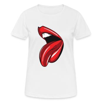 bouche - T-shirt respirant Femme - blanc - Devant - AI Model Female 172 dark (172cm)