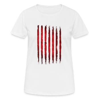 Rayures grunge rouges - T-shirt respirant Femme - blanc - Devant - AI Model Female 172 dark (172cm)
