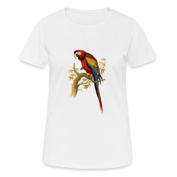Illustration d'oiseau perroquet Perroquet Ara Arara Macao - T-shirt respirant Femme - blanc - Devant - AI Model Female 172 dark (172cm)