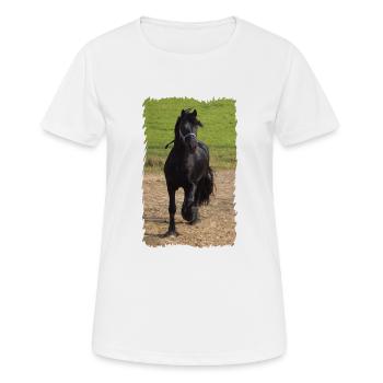 Étalon frison - T-shirt respirant Femme - blanc - Devant - AI Model Female 172 dark (172cm)