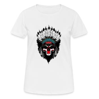 crâne indien - T-shirt respirant Femme - blanc - Devant - AI Model Female 172 dark (172cm)