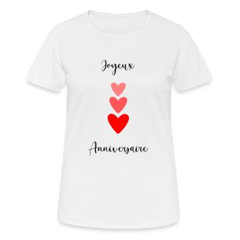 Birthday. HAPPY BIRTHDAY. Happy birthday. - Women's Breathable T-Shirt - white - Front - AI Model Female 172 dark (172cm)