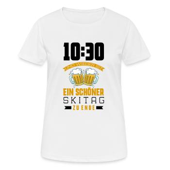 Humorvoller Ski fahren Spruch, Ski Geschenk - Frauen T-Shirt atmungsaktiv - Weiß - Vorne - AI Model Female 172 dark (172cm)
