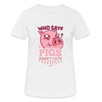 Schwein Mädchen Ferkel - Frauen T-Shirt atmungsaktiv - Weiß - Vorne - AI Model Female 172 dark (172cm)