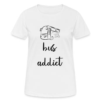 Bus Chauffeur de bus Autobus scolaire Chauffeur de bus - T-shirt respirant Femme - blanc - Devant - AI Model Female 172 dark (172cm)