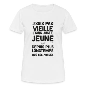 Humour Femme Citation Marrante Pour Maman - T-shirt respirant Femme - blanc - Devant - AI Model Female 172 dark (172cm)