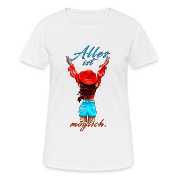 Anything is possible brunette - Women's Breathable T-Shirt - white - Front - AI Model Female 172 dark (172cm)