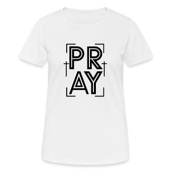 prier - T-shirt respirant Femme - blanc - Devant - AI Model Female 172 dark (172cm)