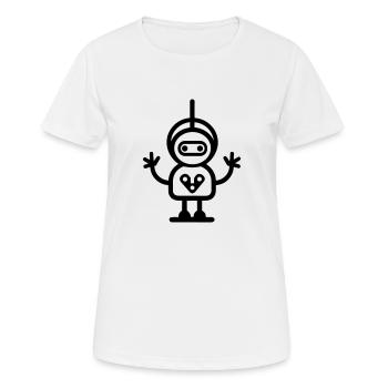 Small robot - Women's Breathable T-Shirt - white - Front - AI Model Female 172 dark (172cm)