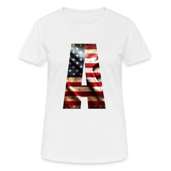 Flagge Amerika - Frauen T-Shirt atmungsaktiv - Weiß - Vorne - AI Model Female 172 dark (172cm)