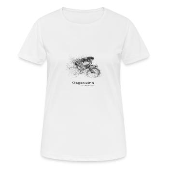 Gegenwind formt den Charakter. - Frauen T-Shirt atmungsaktiv - Weiß - Vorne - AI Model Female 172 dark (172cm)