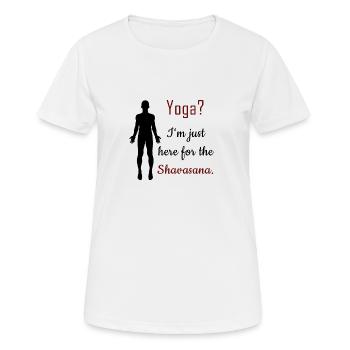 Yogi Yoga Yogalehrer Shavasana Asana Meditation - Frauen T-Shirt atmungsaktiv - Weiß - Vorne - AI Model Female 172 dark (172cm)