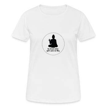 Am Arsch Vorbei Meditation Meditieren Lustig - Frauen T-Shirt atmungsaktiv - Weiß - Vorne - AI Model Female 172 dark (172cm)