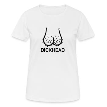 Penis Head Testicle Face Dickhead Funny Gift - Women's Breathable T-Shirt - white - Front - AI Model Female 172 dark (172cm)