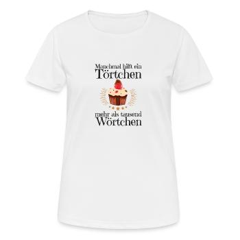 Tartlets Word Cake Words Cupcake black - Women's Breathable T-Shirt - white - Front - AI Model Female 172 dark (172cm)