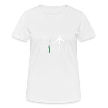Fly high - Frauen T-Shirt atmungsaktiv - Weiß - Vorne - AI Model Female 172 dark (172cm)
