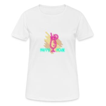 Happy hour, gift, gift idea - Women's Breathable T-Shirt - white - Front - AI Model Female 172 dark (172cm)