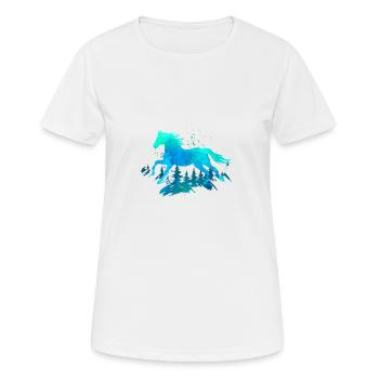 Horse - Frauen T-Shirt atmungsaktiv - Weiß - Vorne - AI Model Female 172 dark (172cm)