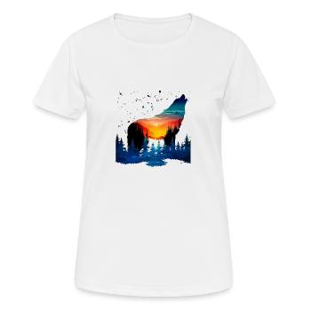 wolf - Women's Breathable T-Shirt - white - Front - AI Model Female 172 dark (172cm)