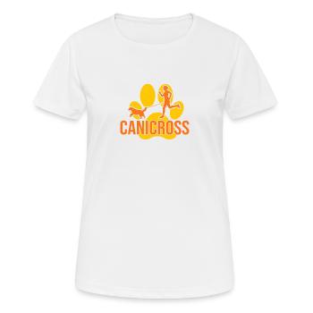 Canicross CaniX - Frauen T-Shirt atmungsaktiv - Weiß - Vorne - AI Model Female 172 dark (172cm)