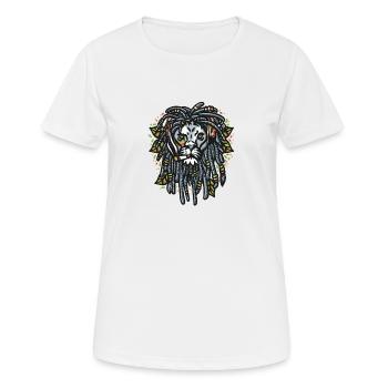 Rastafari Lion Rasta - Frauen T-Shirt atmungsaktiv - Weiß - Vorne - AI Model Female 172 dark (172cm)