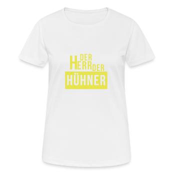 Der Herr der Hühner - Frauen T-Shirt atmungsaktiv - Weiß - Vorne - AI Model Female 172 dark (172cm)