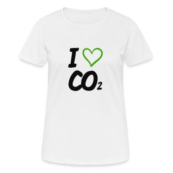 J'aime le t-shirt démo Co2 Anti Green - T-shirt respirant Femme - blanc - Devant - AI Model Female 172 dark (172cm)