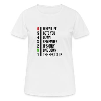 Quand la vie vous déprime, il n'y en a qu'un. - T-shirt respirant Femme - blanc - Devant - AI Model Female 172 dark (172cm)