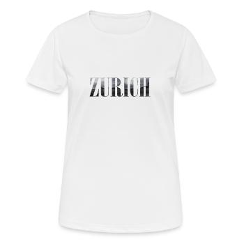 ZURICH, Suisse, Europe, montagne, patrie, ville natale - T-shirt respirant Femme - blanc - Devant - AI Model Female 172 dark (172cm)