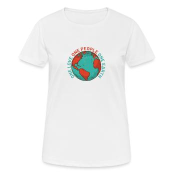 one love one people one earth - Women's Breathable T-Shirt - white - Front - AI Model Female 172 dark (172cm)